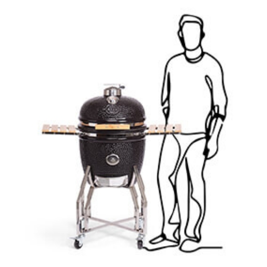 Imagine Gratar Kamado 49 cm LARGE cu baza si laterale incluse, Yakiniku