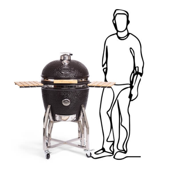 Imagine Gratar Kamado 56 cm XLARGE cu baza si laterale incluse, Yakiniku