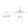 Imagine Gratar Kamado 56 cm XLARGE cu baza, laterale incluse si PRO set, Yakiniku