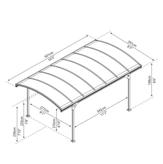 Imagine Carport auto  Vitoria 5000 policarbonat - Canopia