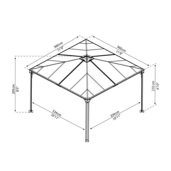 Imagine Pavilion grădină, Gazebo Palermo 3.6x3.6x3 m - Canopia