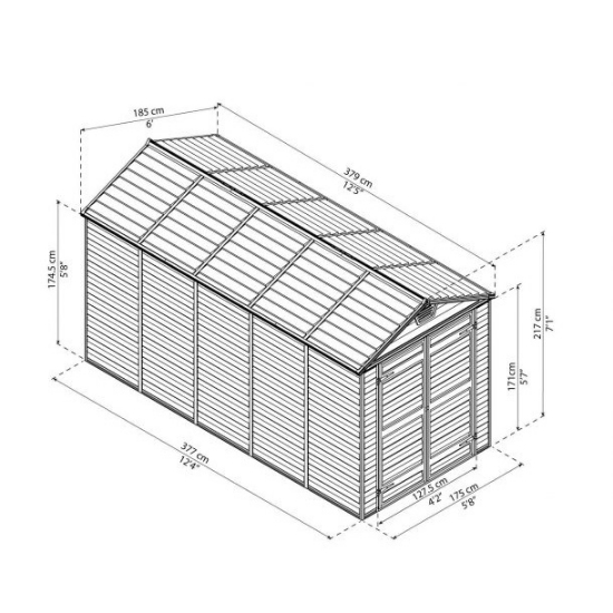 Imagine Casuta gradina Skylight 6 x 12  - Canopia, Bej