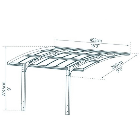 Imagine Carport auto  Arizona Wave 5000 policarbonat - Canopia