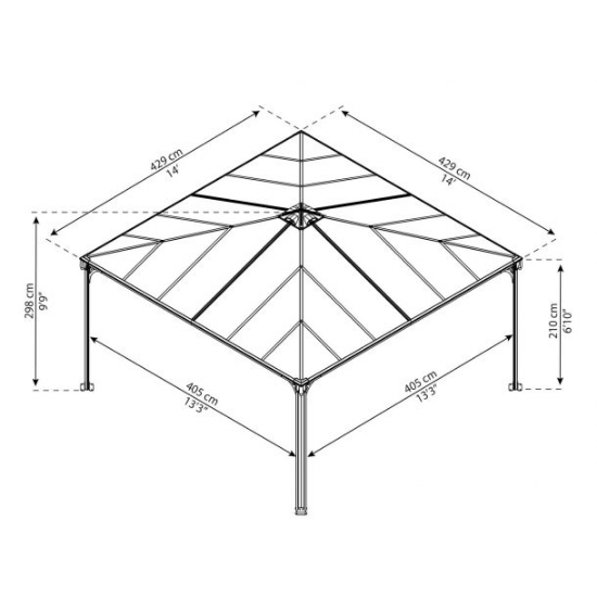 Imagine Pavilion grădină, Gazebo Palermo 4.3x4.3x3 m - Canopia
