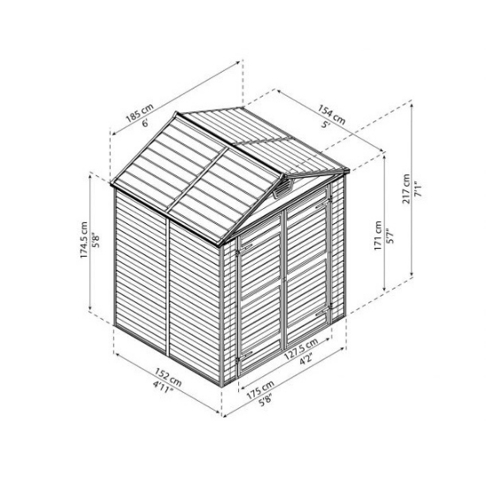 Imagine Casuta gradina Skylight 6X5  - Canopia, GRI
