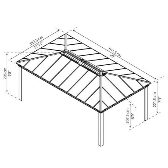 Imagine Gazebo Dallas 3.6 X 6 H  - Canopia