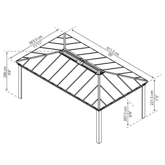 Imagine Gazebo Dallas 3.6 X 6 H  - Canopia