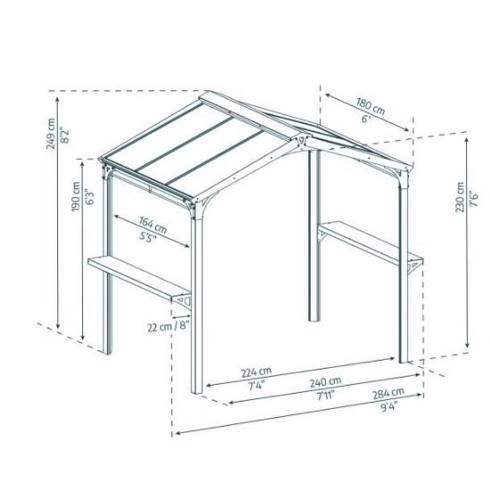 Imagine Pavilion pentru grătar, Austin 2.4x1.8,x2.5 m, Canopia