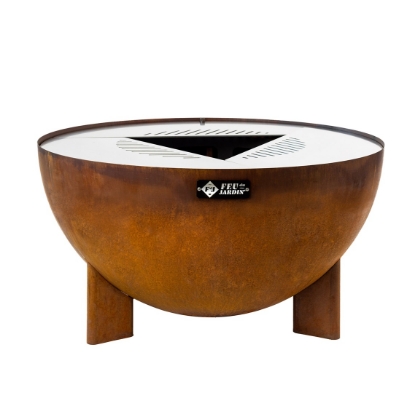 Imagine Vatra de Foc pentru Gradina TRIA Rust – Semineu si Gratar Plancha, 98 cm