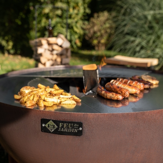 Imagine Vatra de Foc pentru Gradina TRIA Rust – Semineu si Gratar Plancha, 98 cm