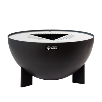 Imagine Vatra de Foc pentru Gradina TRIA Black – Semineu si Gratar Plancha, 98 cm