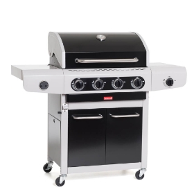Imagine Gratar pe gaz SIESTA 412 Black Edition, 4 arzătoare principale + 1 lateral Barbecook