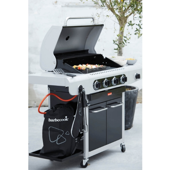 Imagine Gratar pe gaz SIESTA 412 Black Edition, 4 arzătoare principale + 1 lateral Barbecook
