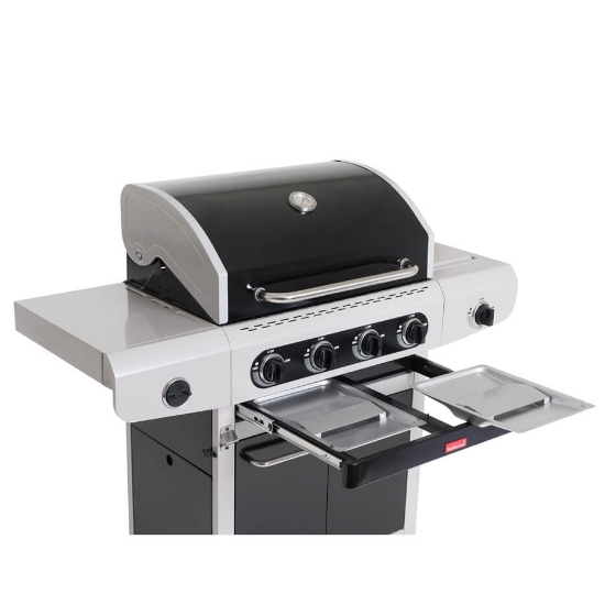 Imagine Gratar pe gaz SIESTA 412 Black Edition, 4 arzătoare principale + 1 lateral Barbecook