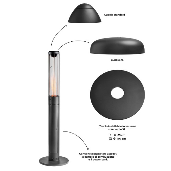 Imagine Incalzitor terasa pe peleti, HEAT, Primato - 55cm - Fara masa