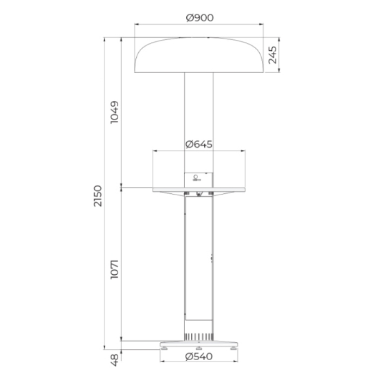 Imagine Incalzitor terasa pe peleti, HEAT, Primato-90cm-Fara masa