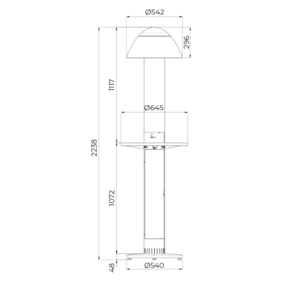 Imagine Incalzitor terasa pe peleti, HEAT, Primato-90cm-Fara masa