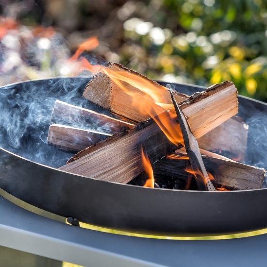 Imagine Vatră de foc Modern cu grilă de grătar, Feu du Jardin