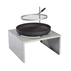Imagine Vatră de foc Modern cu grilă de grătar, Feu du Jardin