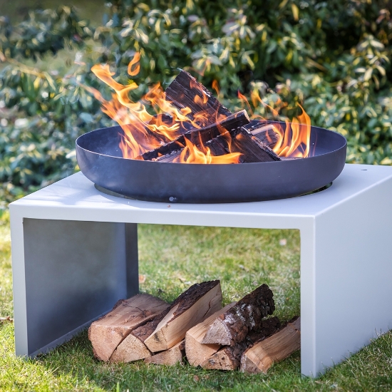 Imagine Vatră de foc Modern cu grilă de grătar, Feu du Jardin