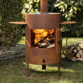 Imagine Soba de gradina cu gratar Deluxe rust, Feu du Jardin