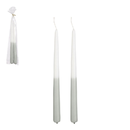 Imagine Set 2 lumanari pentru sfesnic, alb-verde, 2.2x30cm, Mica Decorations