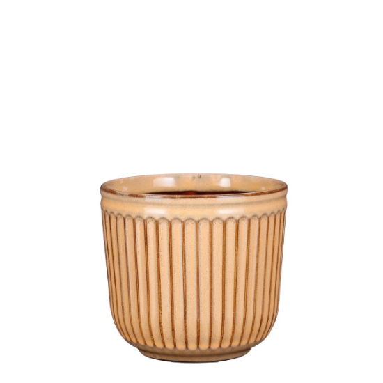 Imagine Ghiveci rotund Abel, ocru, 17x15.5 cm, Mica Decorations 