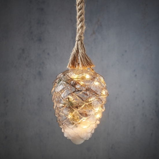 Imagine Con luminos cu frânghie, 15 led-uri, decor festiv rustic, 15x95cm Luca Lighting