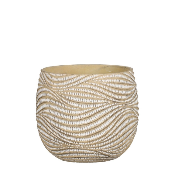 Imagine Ghiveci rotund, crem, Hendrick, 23.5x20 cm