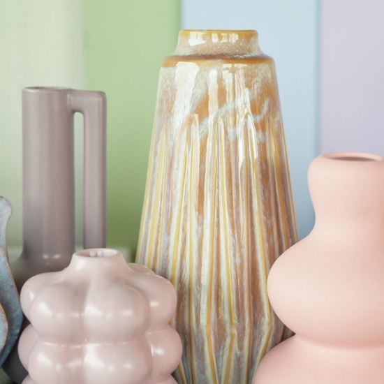 Imagine Vaza ceramica Xanti, Maro cu Nervuri, 15x30 cm