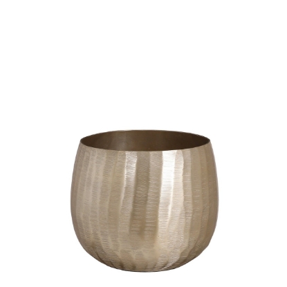 Imagine Ghiveci decorativ Rista, 14.5x12 cm, Aluminiu, champagne