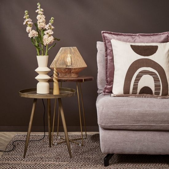 Imagine Vaza metalica moderna, alb murdar, 12x27 cm