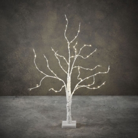 Imagine Pom artificial mesteacan alb, 96 led-uri, 50x60cm, Luca Lighting