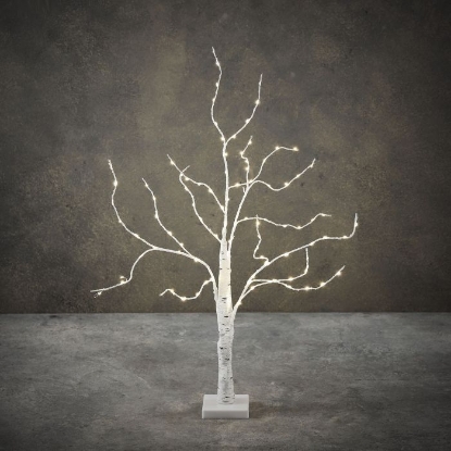 Imagine Pom artificial mesteacan alb, 96 led-uri, 50x60cm, Luca Lighting