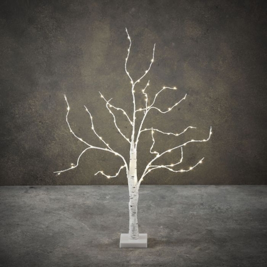 Imagine Pom artificial mesteacan alb, 96 led-uri, 50x60cm, Luca Lighting