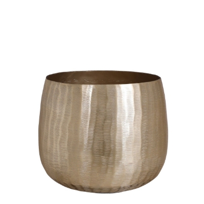 Imagine Ghiveci decorativ Rista, 17.5x20 cm, Aluminiu, champagne