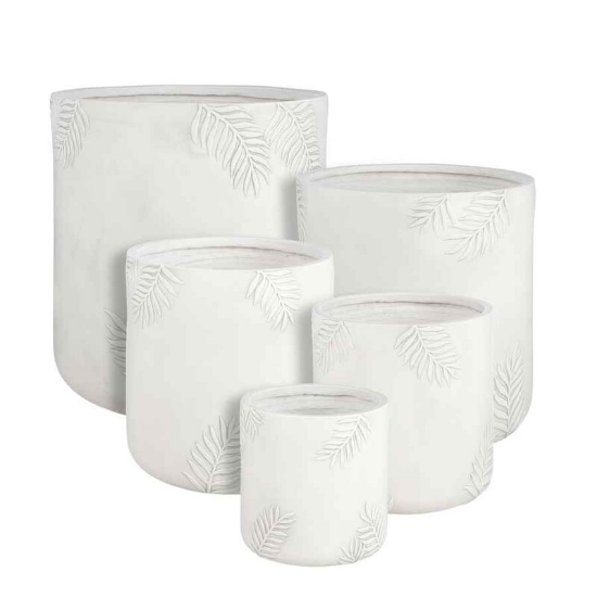 Imagine Ghiveci FERNANDO rotund, alb, 36.5x37cm, Edelman