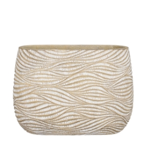 Imagine Ghiveci ceramic oval, crem, 42x20x30cm, Hendrick, Mica Decorations