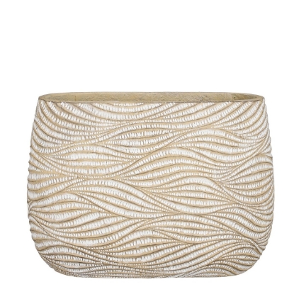 Imagine Ghiveci ceramic oval, crem, 42x20x30cm, Hendrick, Mica Decorations