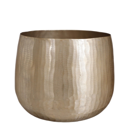 Imagine Ghiveci decorativ Rista, 29x29x25 cm, Aluminiu, Auriu, House of Seasons