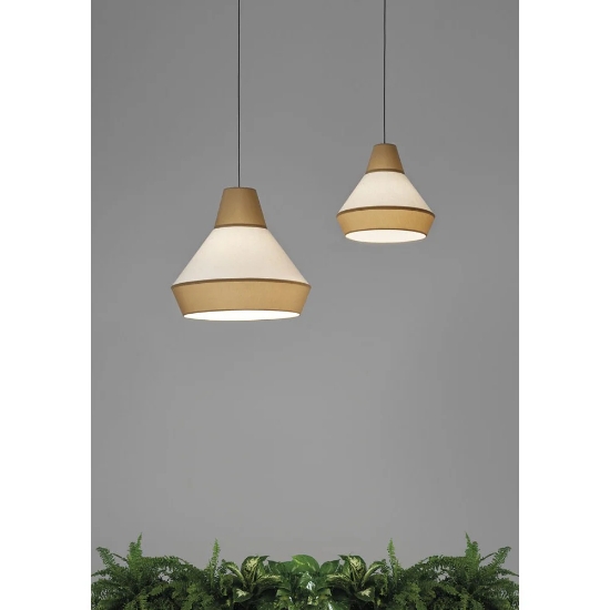 Imagine Lustra Pendul Modern Aspen ACB Lighting, Alb/Nisipiu, E27, H150cm
