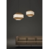 Imagine Lustra Pendul Bauhaus ACB Lighting, Textil Maro/Nisipiu, E27