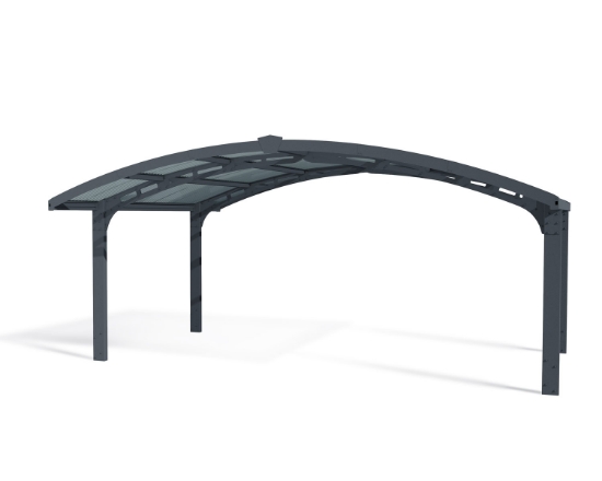 Imagine Carport auto  Arizona Wave 6 X 5 dublu-policarbonat cu acoperis arcuit- Canopia