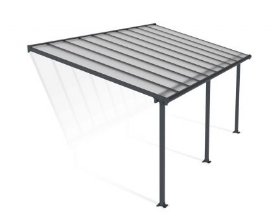 Imagine Copertina terasa Olympia 3 X 6 m ,aluminiu, GRI transparent - Canopia