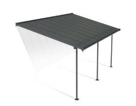 Imagine Copertina terasa Capri 555 × 295–299 × 260–305 cm aluminiu GRI inchis - Canopia