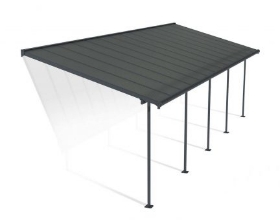 Imagine Copertina terasa Capri 860 × 295–299 × 260–305 cm aluminiu GRI inchis - Canopia