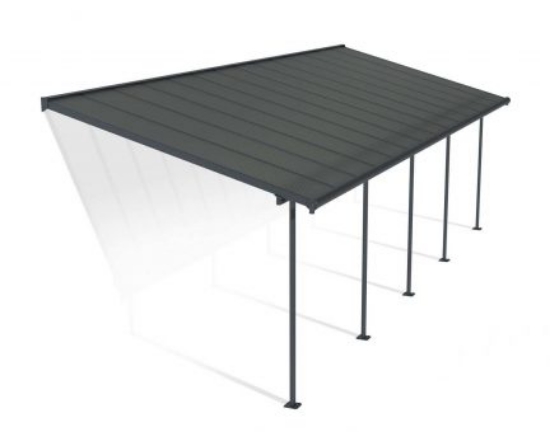 Imagine Copertina terasa Capri 860 × 295–299 × 260–305 cm aluminiu GRI inchis - Canopia