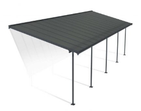 Imagine Copertina terasa Capri 971 × 295–299 × 260–305 cm aluminiu GRI inchis - Canopia