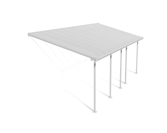 Imagine Copertina terasa Feria 730 × 294–300 × 260–305 cm aluminiu alb transparent - Canopia