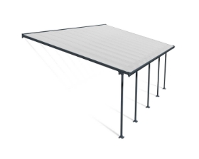 Imagine Copertina terasa Feria 4 X 8 aluminiu, GRI transparent - Canopia